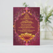 Gouden bloemblaadjes: een dag van liefde en vreugd informatiekaartje (Staand voorkant)