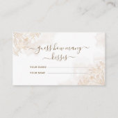 Gouden Bloemblaadjes Hoeveel Kusjes Bruidsspel Informatiekaartje (Voorkant)