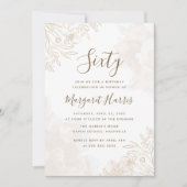 Gouden bloemblaadjes Rand 60e verjaardag Kaart (Voorkant)