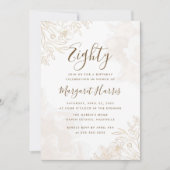 Gouden bloemblaadjes Rand 80e tachtig verjaardag Kaart (Voorkant)