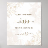 Gouden bloemblaadjes rand hoeveel kussen spel poster (Voorkant)