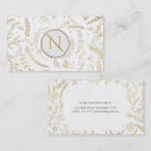 Gouden bloemblaadjes rustieke bruiloft botanisch visitekaartje (Voorkant / Achterkant)