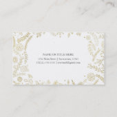Gouden bloemblaadjes rustieke bruiloft botanisch visitekaartje (Achterkant)