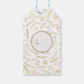 Gouden bloemblaadjes rustieke bruiloft gunst cadeaulabel (Achterkant)