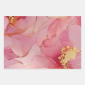 Gouden Bloemblad Blush Roze Vrijgezellenfeest Inpakpapier Vel (Voorkant 3)