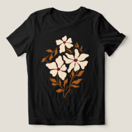 Gouden Bloemblad Dames Abstracte Bloemen T‑Shirt Tri-Blend Shirt