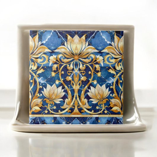 Gouden Bloemblad Ontwerp Tegeltje