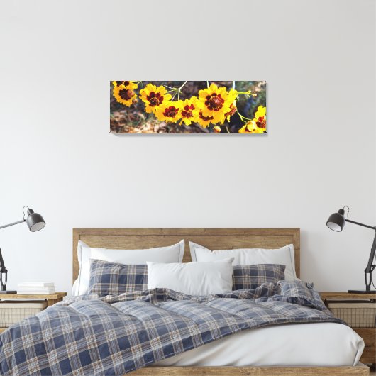 Gouden bloemboeket canvasprint canvas afdruk (Insitu (Slaapkamer))