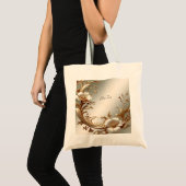Gouden Bloememtassen Tote Bag (Voorkant (product))