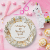 Gouden Bloemen 100ste verjaardag Papieren Bordje (Feest)