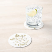 Gouden Bloemen 50ste bruiloft Jubileum Ronde Kartonnen Onderzetter (Insitu)