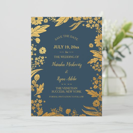 Gouden Bloemen Aankondiging (Staand voorkant)