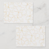 Gouden Bloemen abstracte lijn Grafisch op Wit Notitiekaartje (Voorkant / Achterkant)