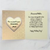 Gouden Bloemen Afro-Amerikaanse Moederdag Kaart (Binnen)