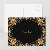 Gouden Bloemen Ansichtkaart Briefkaart (Voorkant / Achterkant)