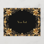 Gouden Bloemen Ansichtkaart Briefkaart (Voorkant)