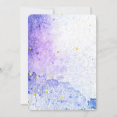 Gouden Bloemen Aquarel Blauw Kaart (Achterkant)