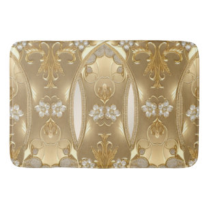 Gouden  Bloemen Badmat