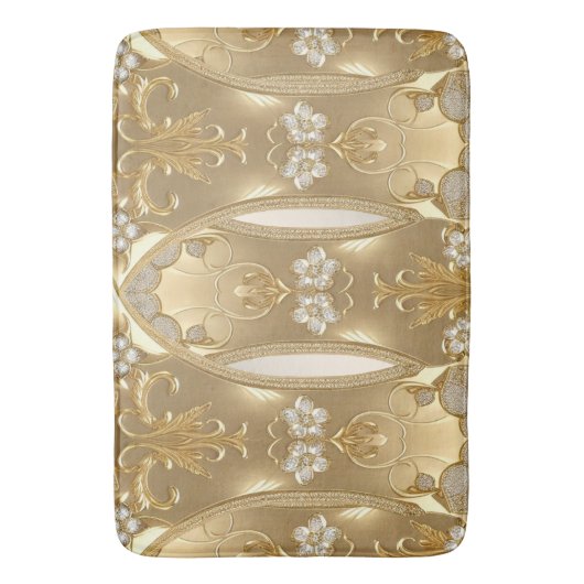 Gouden  Bloemen Badmat (Voorkant Verticaal)