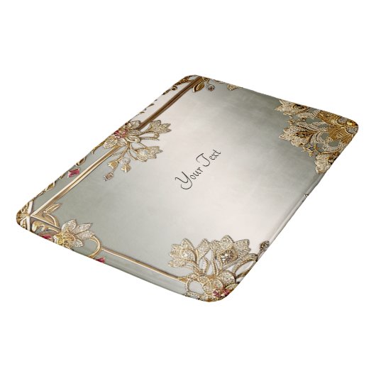 Gouden  Bloemen Badmat (Gekanteld)