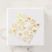 Gouden bloemen bedankjes labels (Met doos)