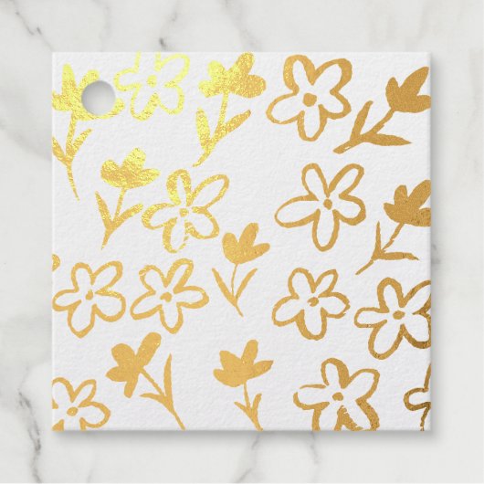 Gouden bloemen bedankjes labels (Voorkant)