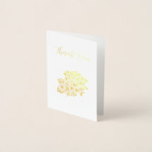 Gouden Bloemen Bedankkaart
