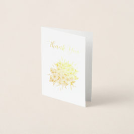 Gouden Bloemen Bedankkaart Folie Kaarten