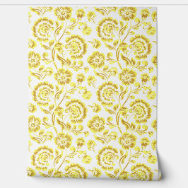 Gouden Bloemen Behang