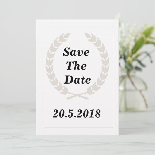 gouden Bloemen Bewaar de datum Save The Date (Staand voorkant)