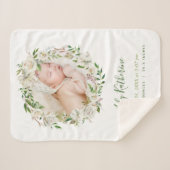 Gouden Bloemen Bloemen Bloemen Krans Baby Foto Geb Sherpa Deken (Voorkant (horizontaal))