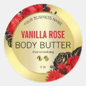 Gouden Bloemen Body Butter Etiketten (Voorkant)