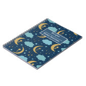 Gouden Bloemen Boho Moon gepersonaliseerd recept Notitieboek (Linkerzijde)