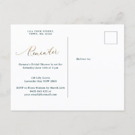 Gouden Bloemen Bosgroen herinnering RSVP Uitnodiging Briefkaart