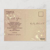 Gouden Bloemen Bourgondië bruiloft Dank u Briefkaa Briefkaart (Achterkant)