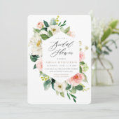 Gouden Bloemen Bruids Douche Uitnodiging Meisje (Staand voorkant)