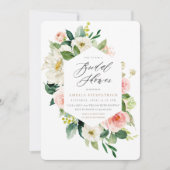 Gouden Bloemen Bruids Douche Uitnodiging Meisje (Voorkant)