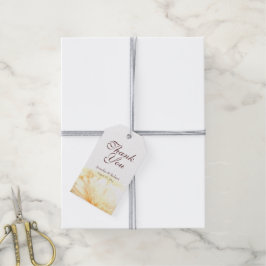 Gouden Bloemen Bruiloft Dank u Cadeaulabel