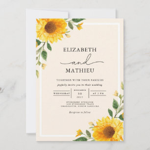 Gouden Bloemen bruiloft Kaart
