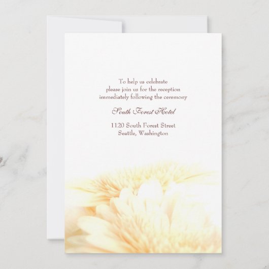 Gouden Bloemen bruiloft Kaart (Achterkant)