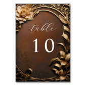  gouden bloemen bruiloft kaart (Achterkant)