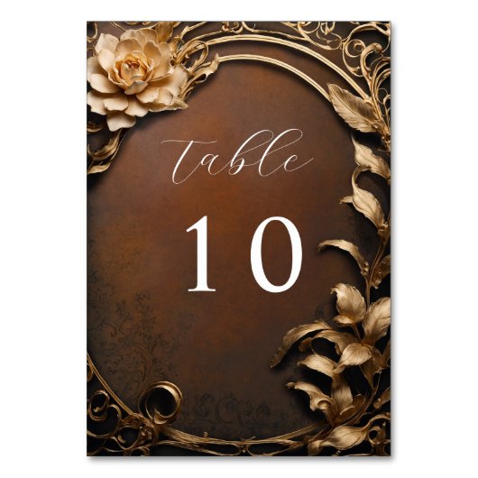  gouden bloemen bruiloft kaart (Achterkant)