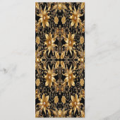 Gouden Bloemen Bruiloft Menu (Achterkant)