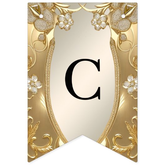 Gouden  Bloemen Bunting Flag Vlaggetjes (Eerste vlag)