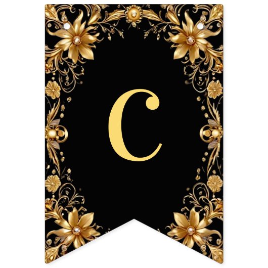 Gouden Bloemen Bunting vlag Vlaggetjes (Eerste vlag)