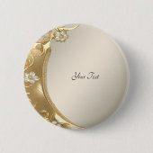 Gouden  Bloemen Button (Voorkant)