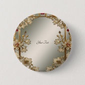 Gouden Bloemen Button (Voorkant)