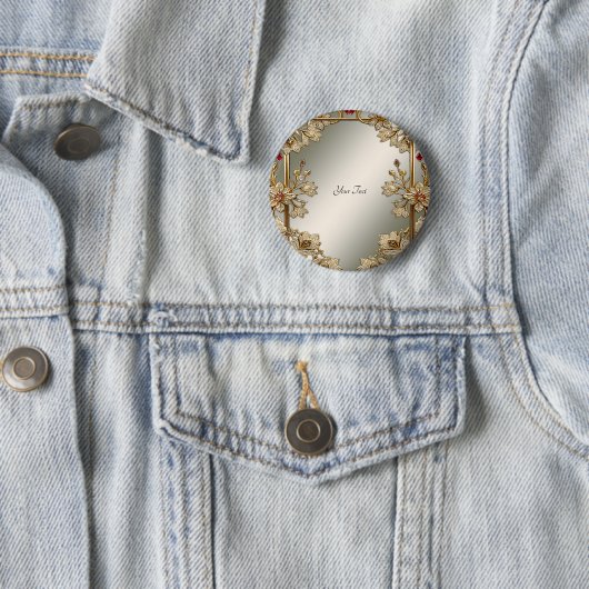 Gouden  Bloemen Button (In situ)