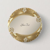 Gouden Bloemen Button (Voorkant)