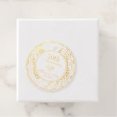 Gouden Bloemen Damask Bedankjes Labels (Met doos)
